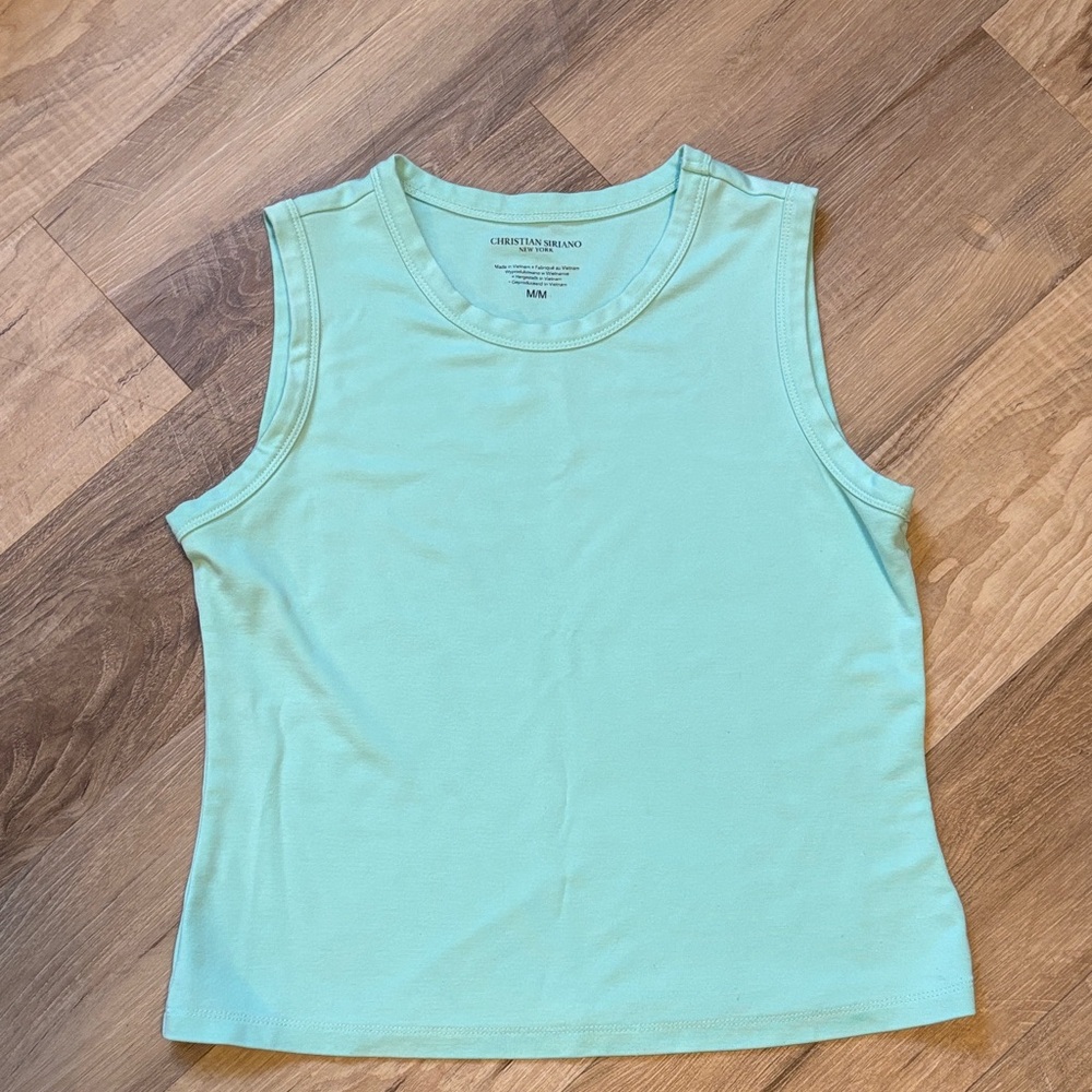 Christian Siriano Mint Green Sleeveless Tank Top